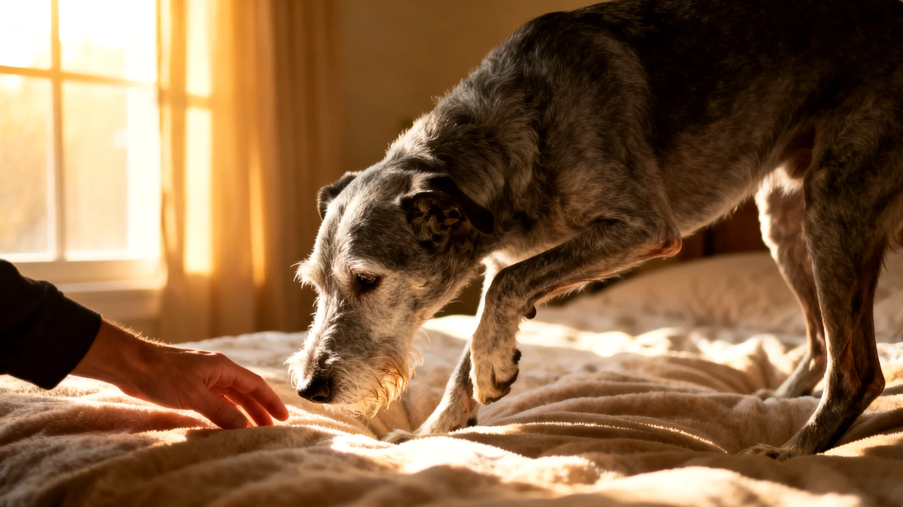 Ältere Hunde leiden häufig unter Gelenkproblemen wie Arthrose, haben ein geschwächtes Immunsystem und benötigen angepasste Vorsorgeuntersuchungen sowie spezielle Pflege für altersbedingte Beschwerden wie nachlassende Seh- und Hörkraft"