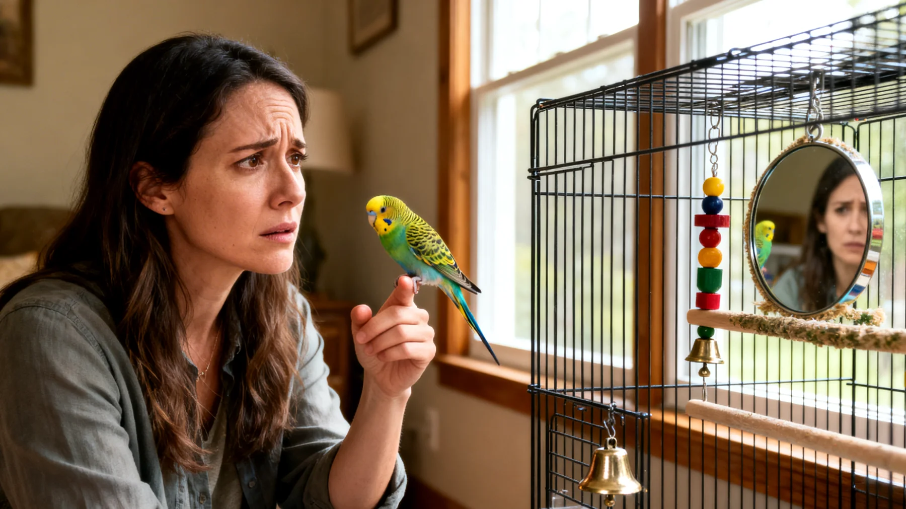 Wellensittiche benötigen mentale Stimulation und Verhaltensübungen, aber der Gartenkontext ist für diese Innen-Vögel ungeeignet und potenziell gefährlich"